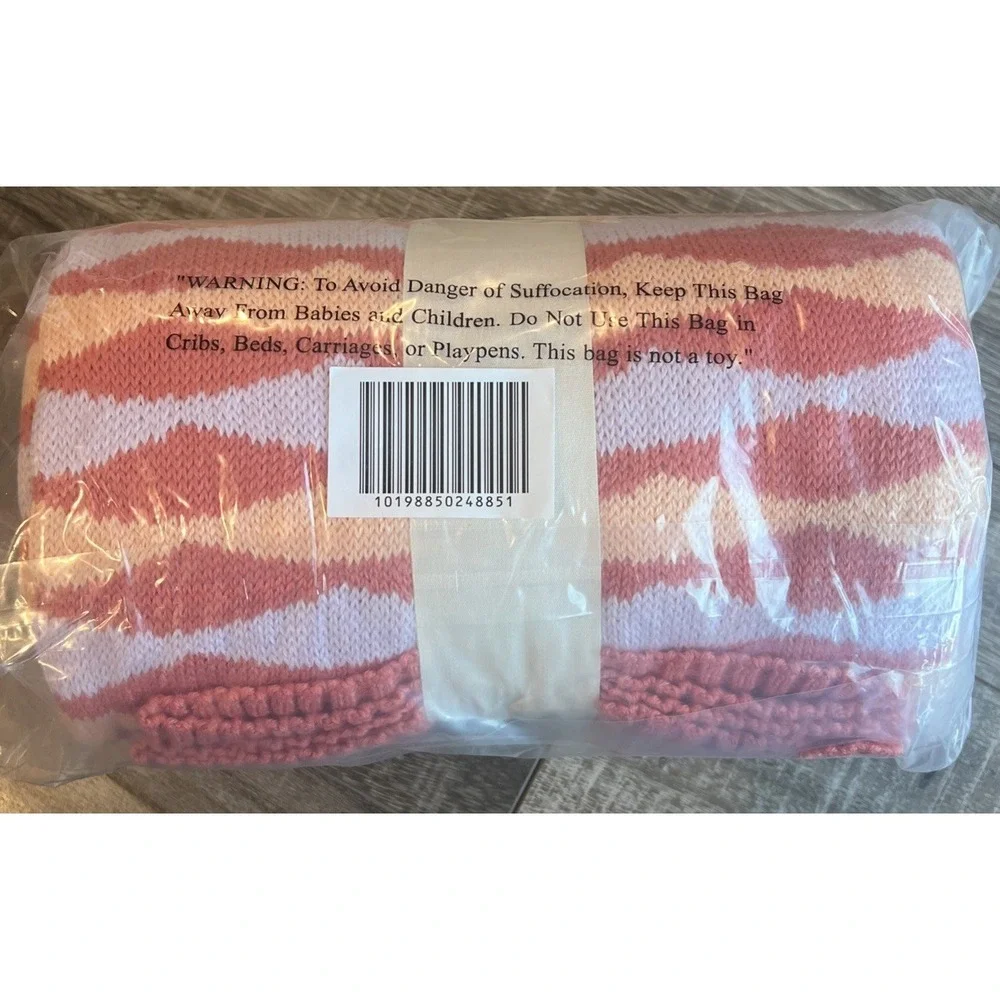 Teen Home Prism Shell Coral Purple & Peach Sweater Knit Throw Blanket 50